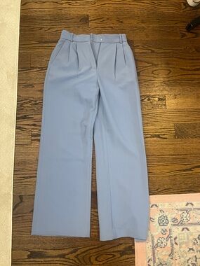 Abercrombie & Fitch Powder Blue Wide-Leg High-Rise Trousers